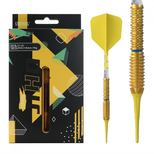 CUESOUL JIHO S3 19/21g Soft Tip 90% Tungsten Dart Set with Titanium Coated and Unifying ROST T19 Flight