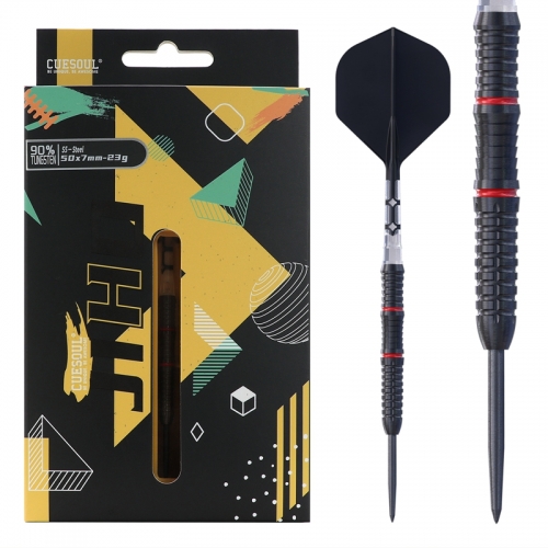 CUESOUL JIHO S5 23g Steel Tip 90% Tungsten Dart Set with Titanium Coated and Unifying ROST T19 Flight