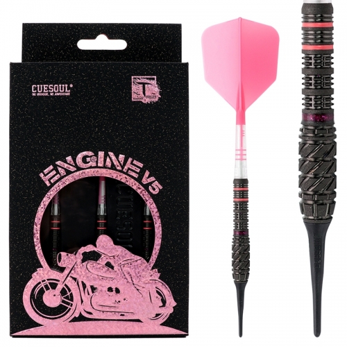 CUESOUL ENGINE V5 19/21g Soft Tip 90% Tungsten Dart Set with Oil Paint Finished and Unifying ROST T19 CARBON Flight