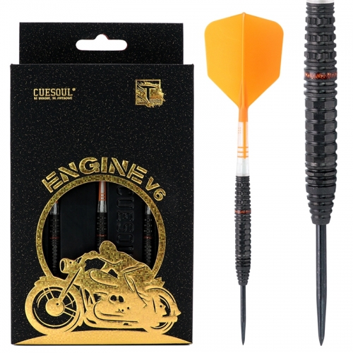  CUESOUL ENGINE V6 22g Steel Tip 90% Tungsten Dart Set with Oil Paint Finished and Unifying ROST T19 CARBON Flight