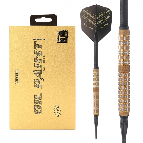 CUESOUL DRAFT BEER 21g Soft Tip 90% Tungsten Dart Set with Oil Paint Finished and Unifying ROST Flights