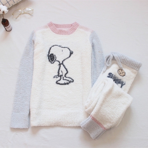 【PEANUTS】 ジャガードプルオーバー+ ジャガードロングパンツ 2点セット