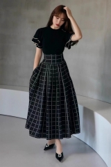 Checked Jacquard Volume Skirt チェックジャガードフレアスカート HER LIP TO同型