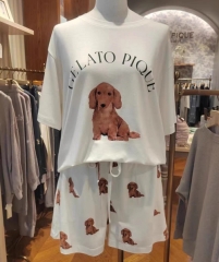 gelato pique同型　DOG柄ワンポイントTシャツ＆ショートパンツSET（タグなし）