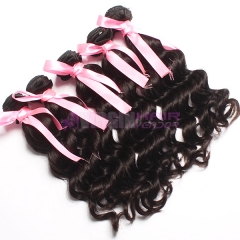 Natural black top quality loose curl weave hair wholesale for black women