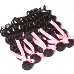 Natural black top quality loose curl weave hair wholesale for black women