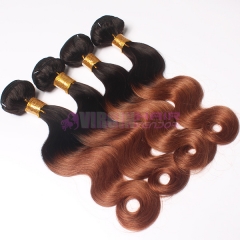 Top grade real virgin human hair Brazilian ombre hair weaves