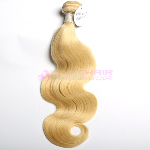 Wholesale price body wave raw virgin unprocessed human blonde hair