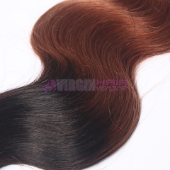 Top grade real virgin human hair Brazilian ombre hair weaves