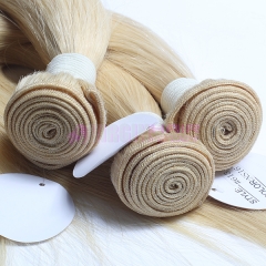 Highest quality Straight human blonde hair 613 color European human hair weft