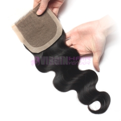 8-18 Inch Top Grade 4x4 inch Silk Base Lace Closure Body Wave Free part & Middle part three part on full stock