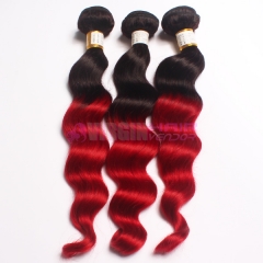 Ombre Peruvian Hair Loose wave Peruvian Human Hair Weave Bundles Ombre Hair Extensions