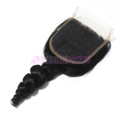 Wholesale most popular unprocessed peruvian free parting cheap lace closure