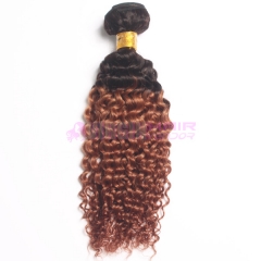 24 inch 100% human ombre hair double drawn curly virgin hair