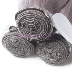 New fashion tangle free natural straight hair weft grey Brazilian hair