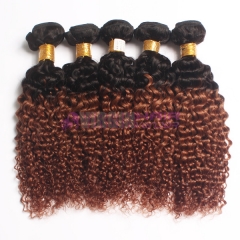 24 inch 100% human ombre hair double drawn curly virgin hair