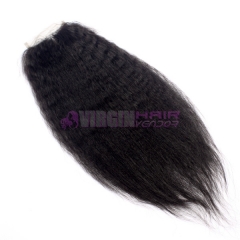 Wholesale Super Quality Virgin Peuvian Hair Kinky straight  Human Hair Lace Closure