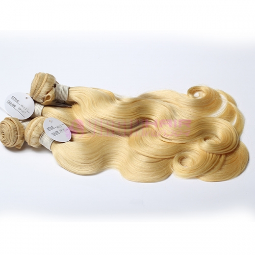 Wholesale price body wave raw virgin unprocessed human blonde hair