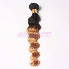 Ombre Peruvian hair Loose wave virgin Human Hair Weave Omber 1b/27 weave