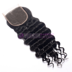 Super Quality hot selling tangle & shedding virgin Peruvian lace closure 4*4