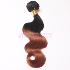 Top grade real virgin human hair Brazilian ombre hair weaves