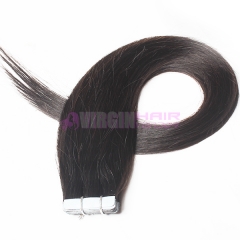 Wholesale brazilian straight tape in human hair extensions #1b