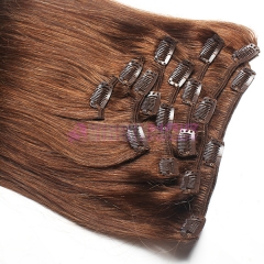 Remy Virgin Brazilian Hair Clip In Extensions #4 Clip In Human Hair Extensions
