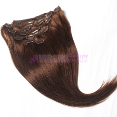 Remy Virgin Brazilian Hair Clip In Extensions #4 Clip In Human Hair Extensions