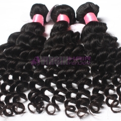 Super grade 8-30inch Tangle free Curly Hair Natural Color Virgin Peruvian Hair