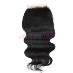 Malaysian cheap body wave hair free parting lace closure