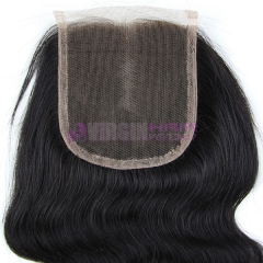 Malaysian cheap body wave hair free parting lace closure