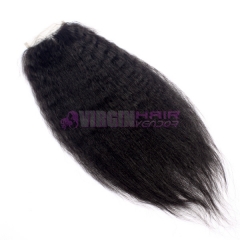 Wholesale Super Quality Virgin Brazilian Hair Kinky straight  Human Hair Lace Closure