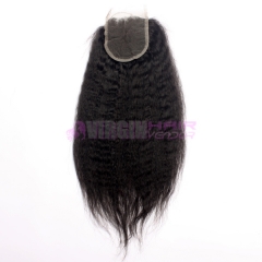 Wholesale Super Quality Virgin Brazilian Hair Kinky straight  Human Hair Lace Closure