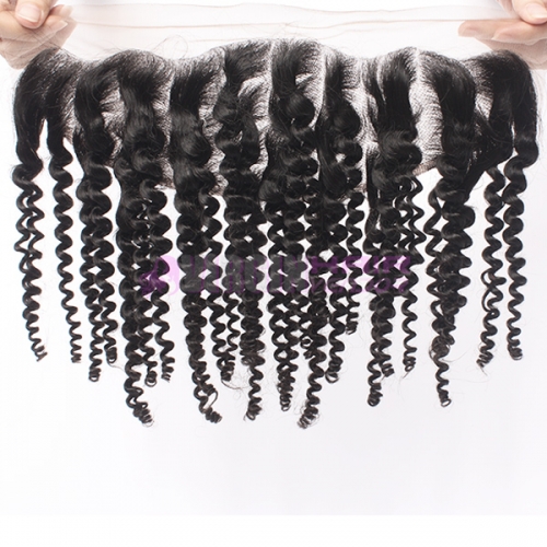 Virginhairvendor 13*4 lace frontals 100% human hair kinky curl natural black color