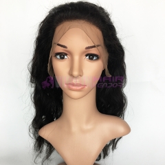 Good grade 100 % virgin human hair 360 bang frontal body wave natural color