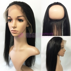 Hot sale 100 % virgin human hair 360 bang frontal straight natural color