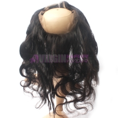 Good grade 100 % virgin human hair 360 bang frontal body wave natural color