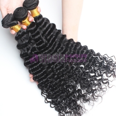 Normal grade 100% Human Hair Deep wave Black color