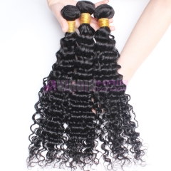 Normal grade 100% Human Hair Deep wave Black color