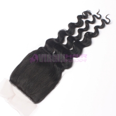 8-18 Inch Good Grade 4x4 inch Silk Base Lace Closure Deep wave Free part & Middle part three part