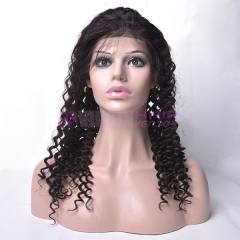 150% destiny free part human hair full lace wig for sale deep wave texture natural color