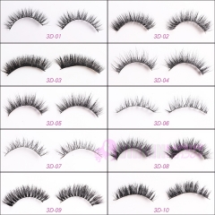 NO.01-10 Colorful Feather Eyelashes,Crazy Design Party Style False Eye Lashes