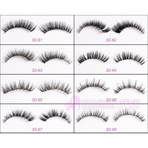 NO.61-68 Private label 3D real mink fur eyelashes, wholesale 3d mink eyelash, mink lashes