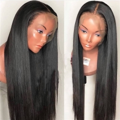 natural straight,150% destiny 100% Human Hair Lace Frontal Wig straight 12-22inch natural color