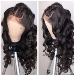 loose wave,150% destiny 100% Human Hair Lace Frontal Wig loose wave 12-22inch natural color