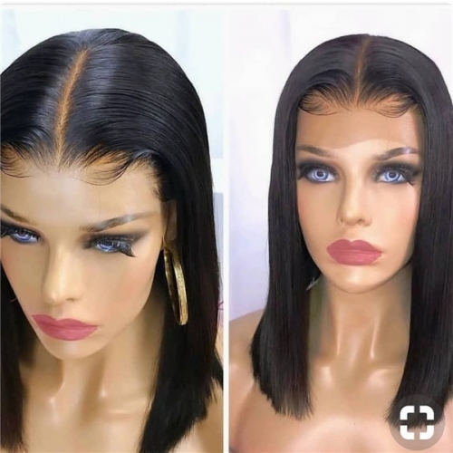 Bob,150% Density Short Bob Wigs For Black Women Brazilian 100% Lace Front Human Hair Wigs