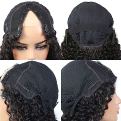 New Style Wig For Black Women Glueless V part Jerry Curl Wig Human Hair Peruvian V part Raw Hair Vendors