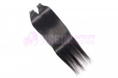 Wholesale virgin brazilian straight tape in human hair extensions #1b