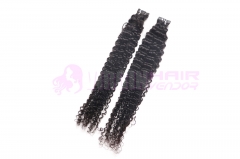 Wholesale virgin brazilian water wave tape in human hair extensions #1b