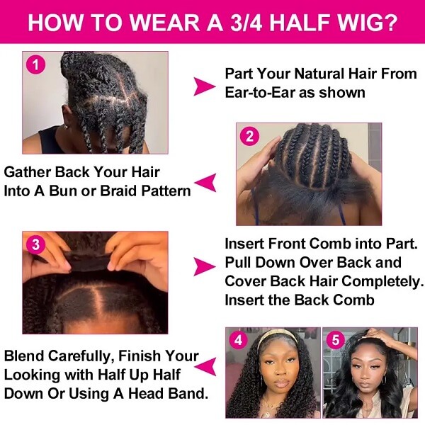 how to apply a half wig